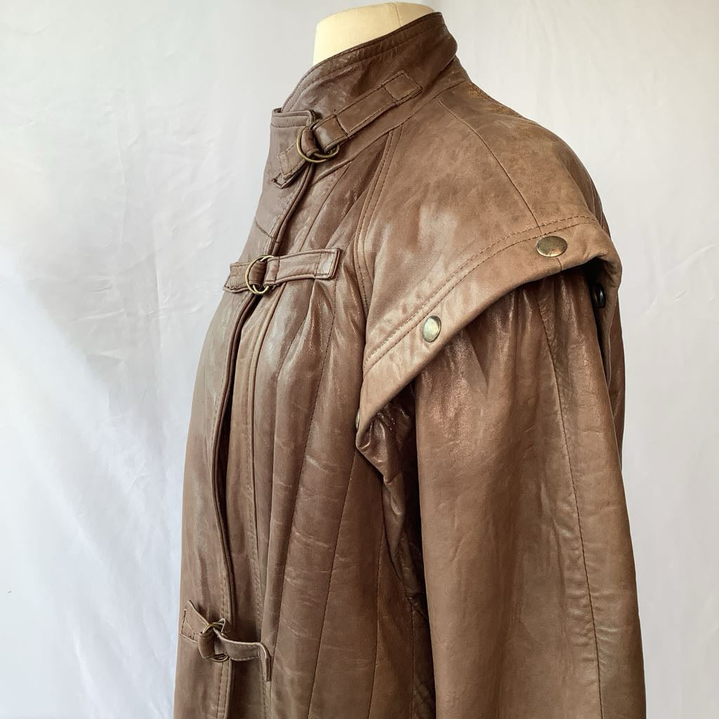 Vintage 1980s Jayskins Cagnac Oversized Leather Jacket w/ Beautiful Hardware