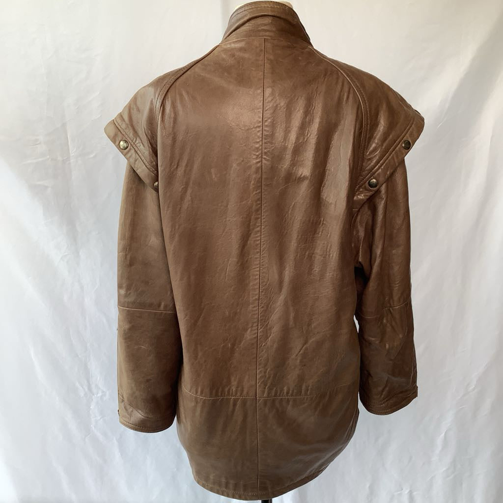 Vintage 1980s Jayskins Cagnac Oversized Leather Jacket w/ Beautiful Hardware