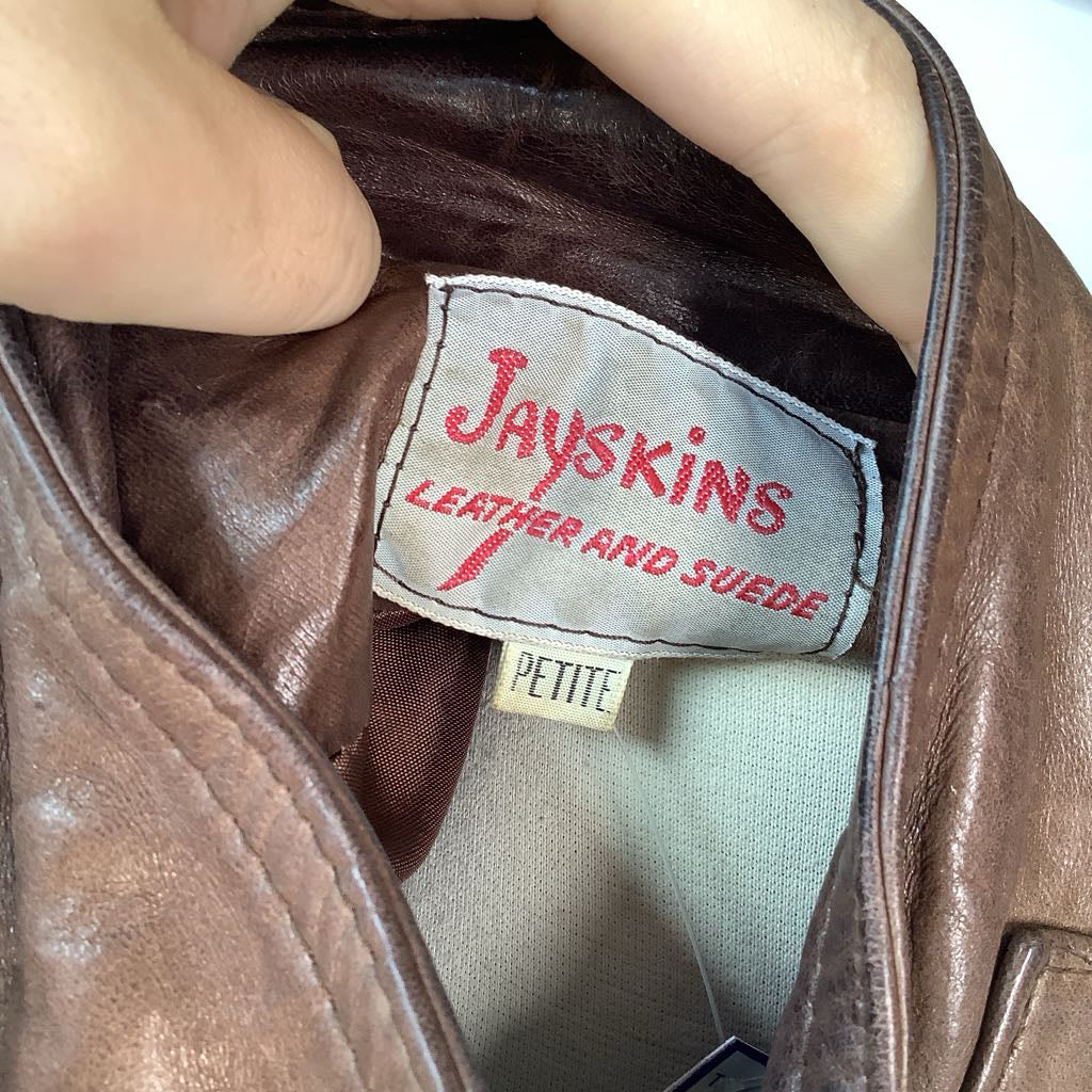 Vintage 1980s Jayskins Cagnac Oversized Leather Jacket w/ Beautiful Hardware