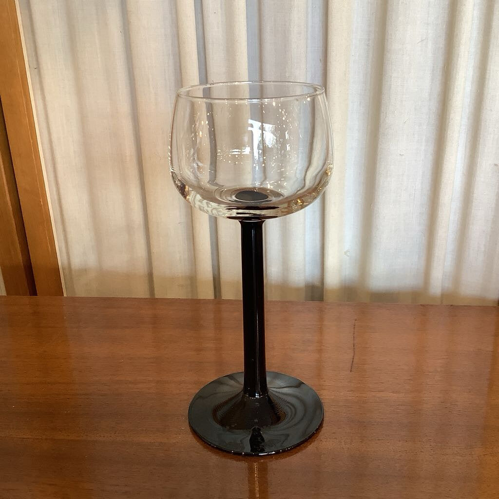 1980's Libbey Black Stem Glasses