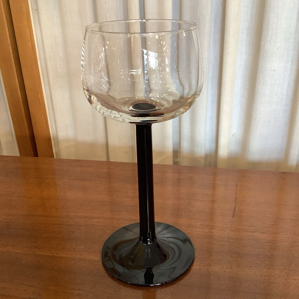 1980's Libbey Black Stem Glasses