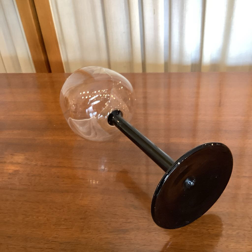 1980's Libbey Black Stem Glasses