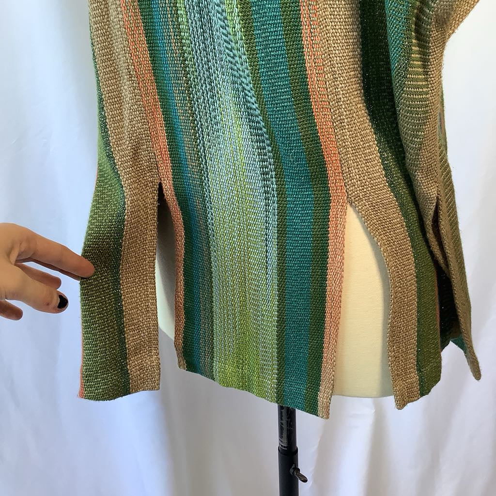 Knit Poncho with Sash