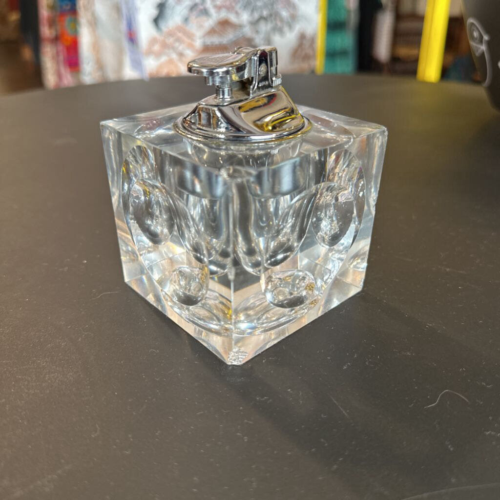 Mid Century Crystal Ice Cube Lighter- Untested As-Is