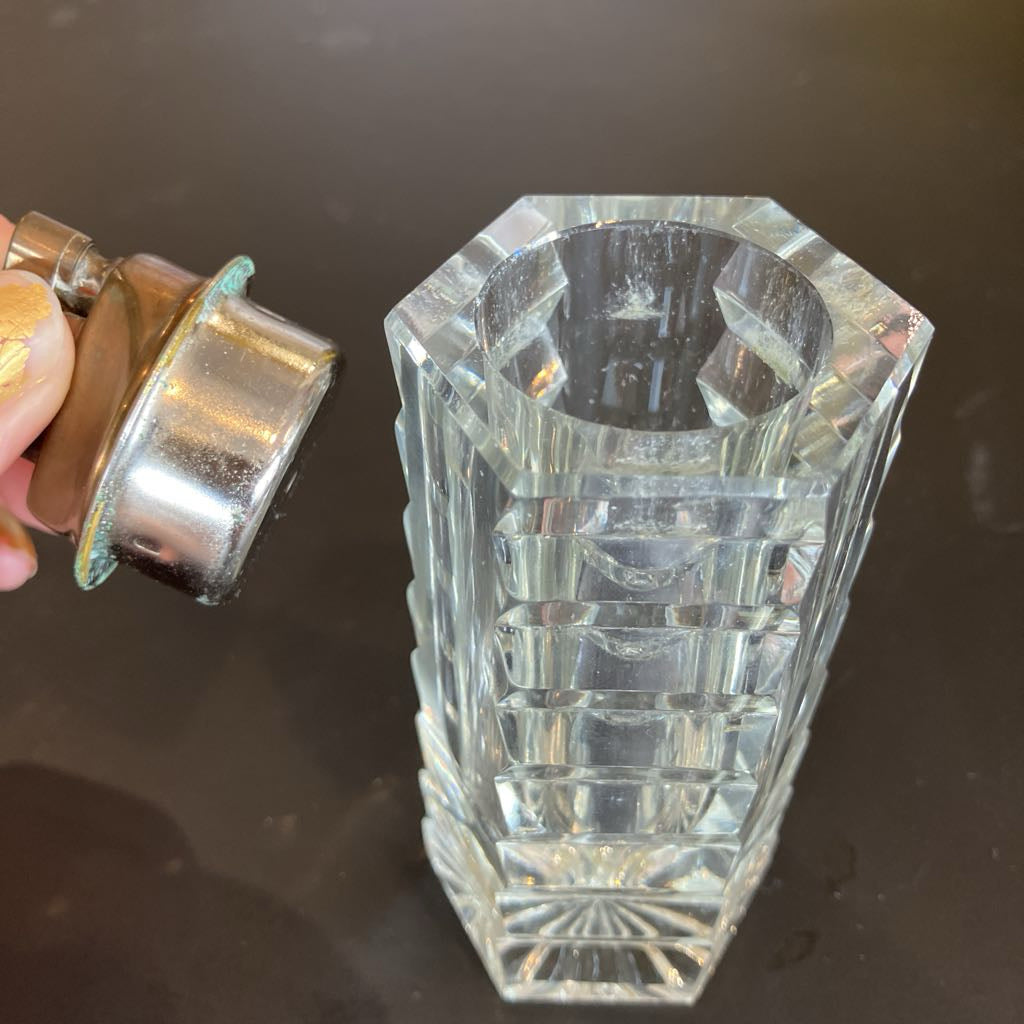 Mid Century Cut Crystal Lighter- Untested -As-Is
