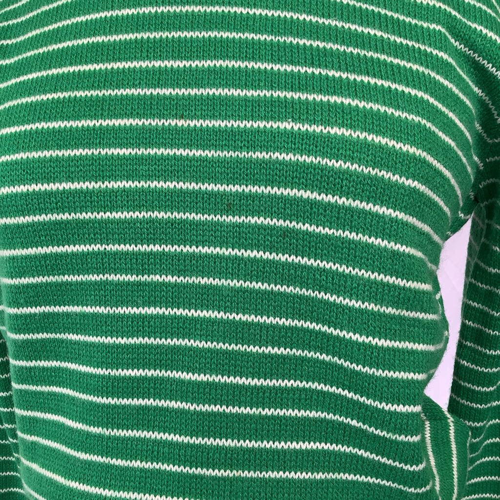 60s/70s " Kenneth Too" Green Striped Sweater