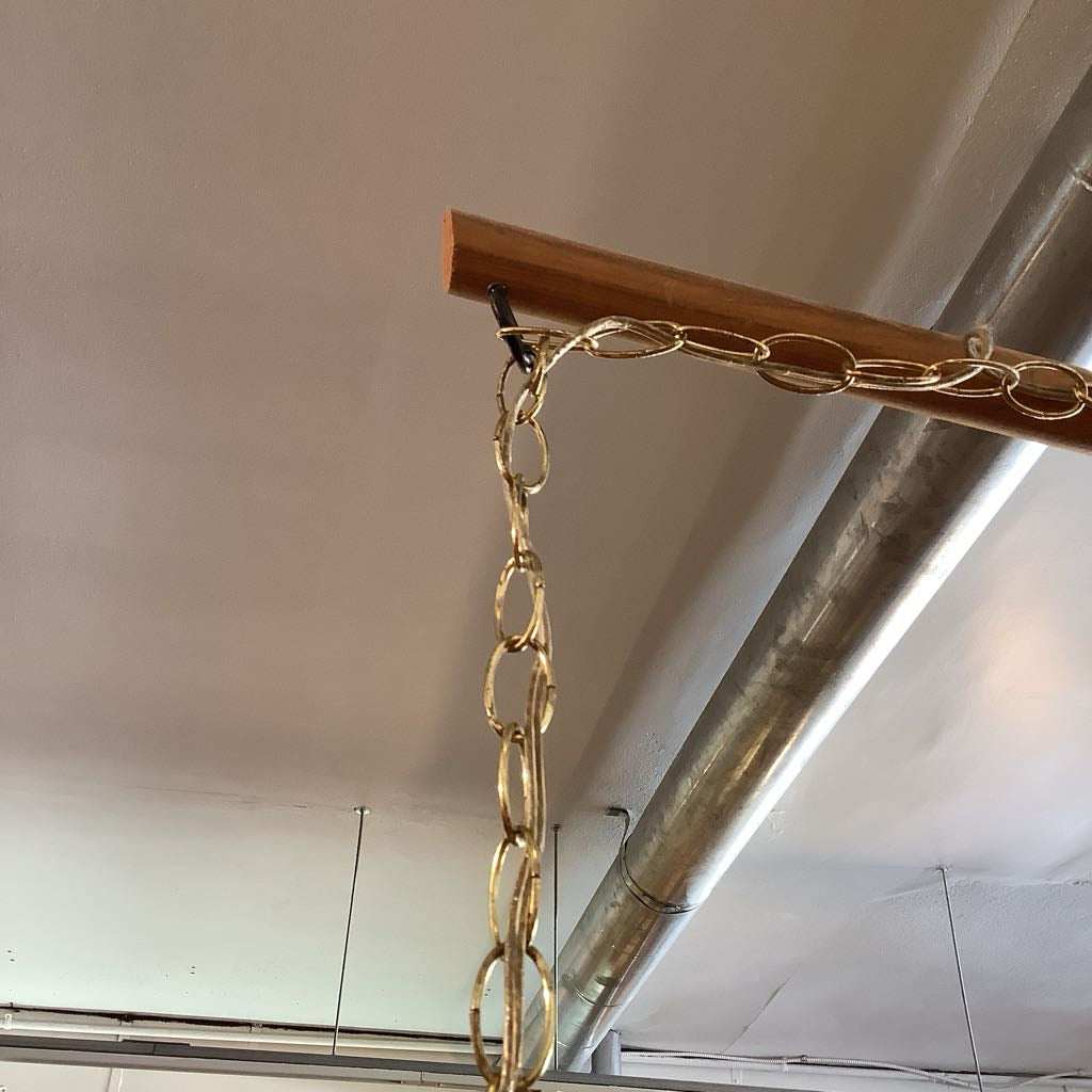 Vintage Moroccan Hanging Lamp w/ Green, Red, Orange Panels