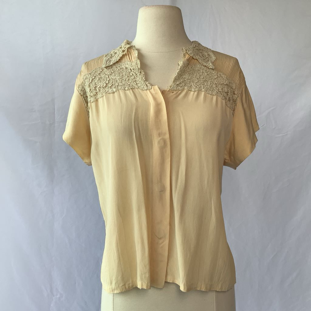 1950s Rayon and Soutache Blouse