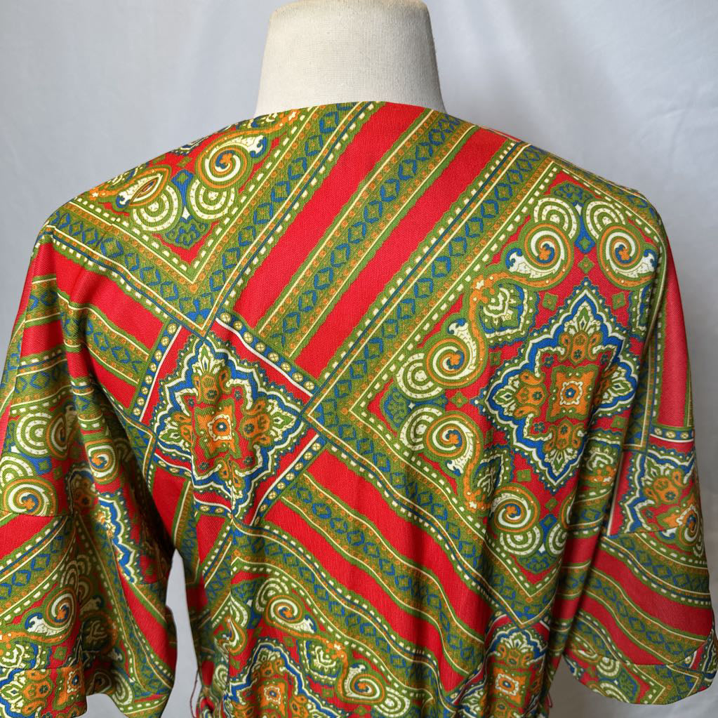70s Kimono Style Wrap Shirt