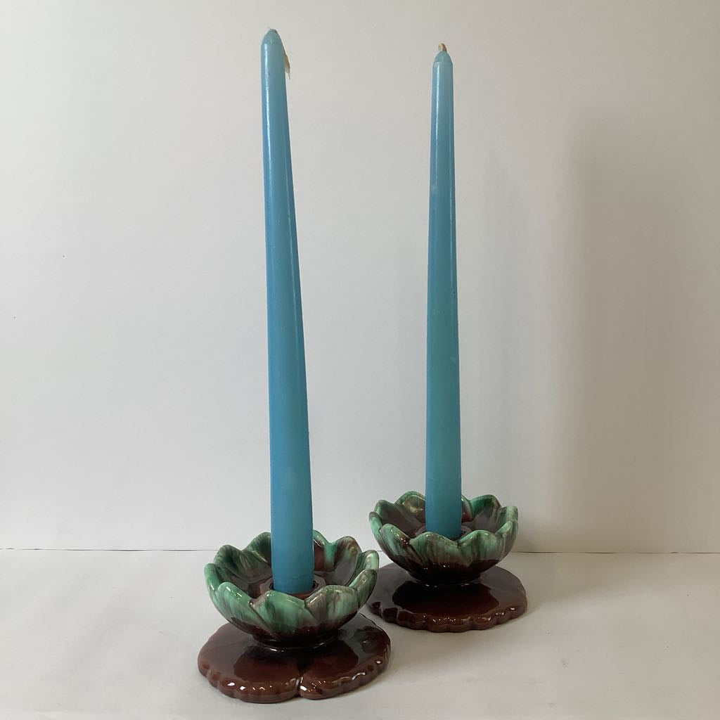 Vintage Haeger Lotus Candle Holders