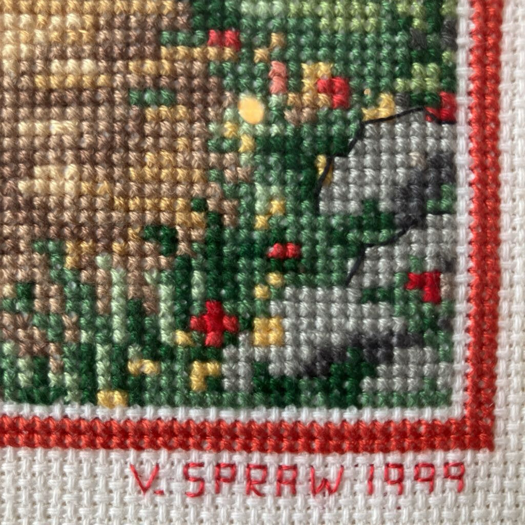 Vintage Lighthouse Needlepoint Art
