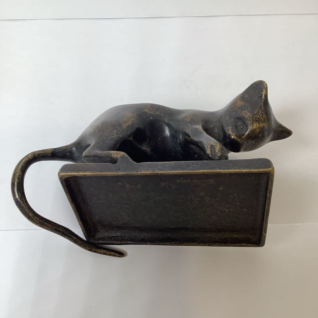 Vintage Brass Cat Tray