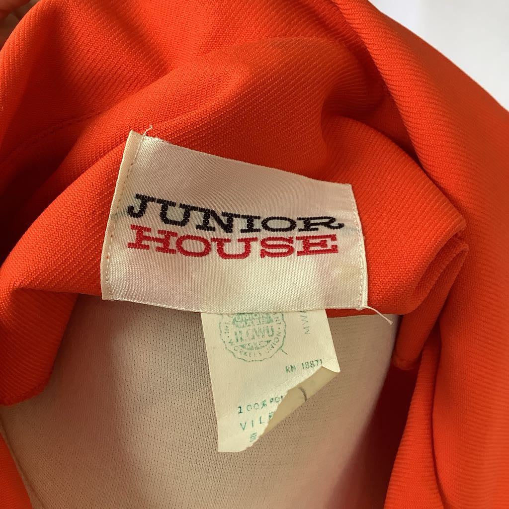 1960s Orange Military Style Blazer, Deadstock Original Tags Attached