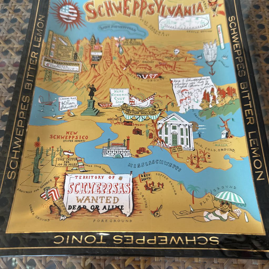 Vintage Schwepps Tonic & Bitter Lemon Tray