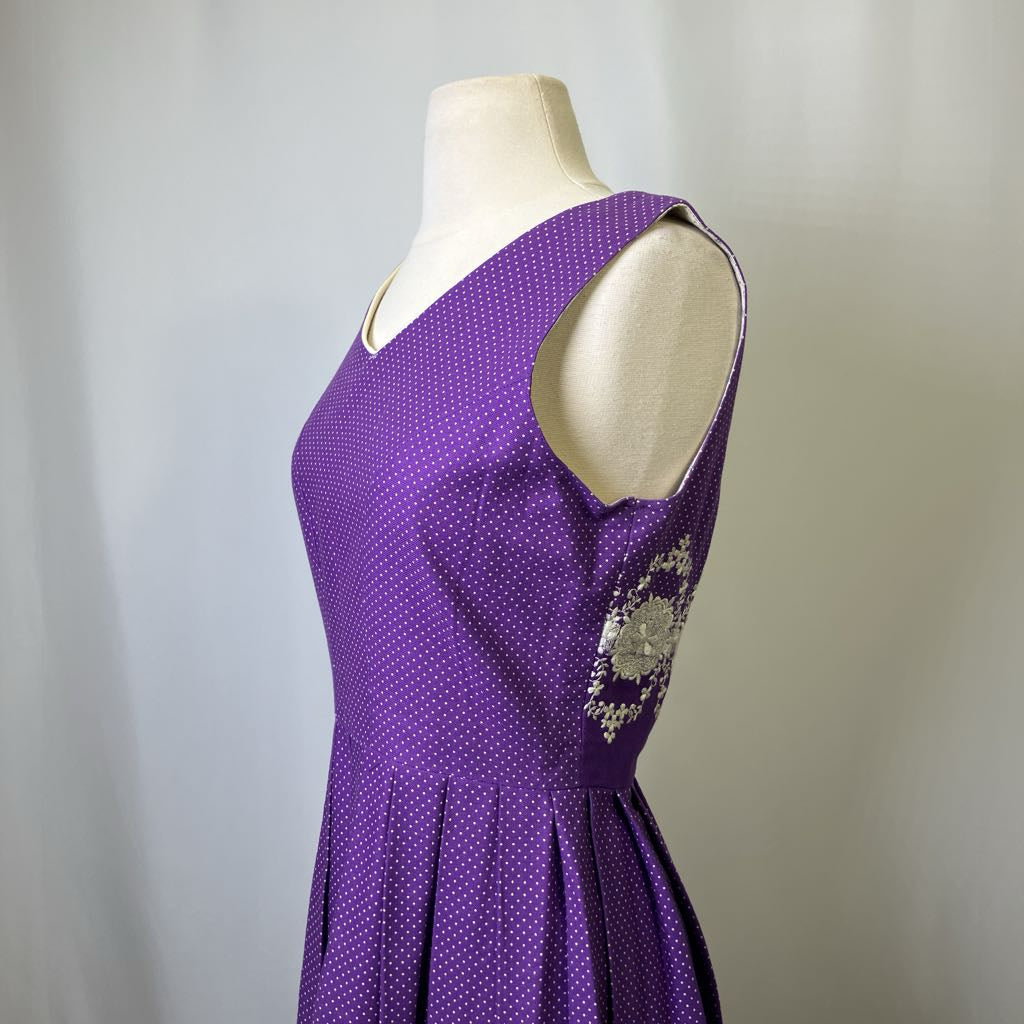 Purple Embroidered Dirndl Dress