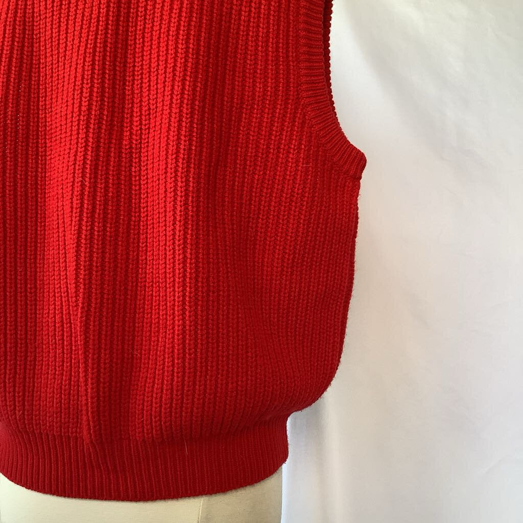 1980s Bennetton Oversized Red Sweater Vest