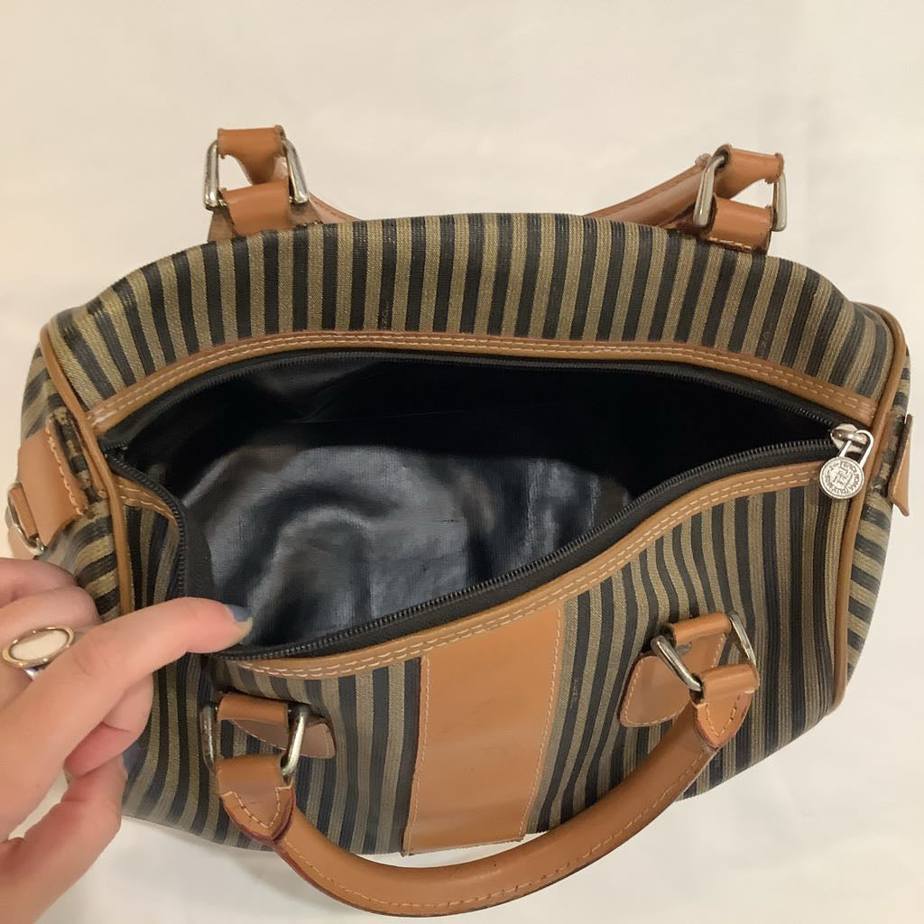 Vintage Fendi Pequin Boston Bag