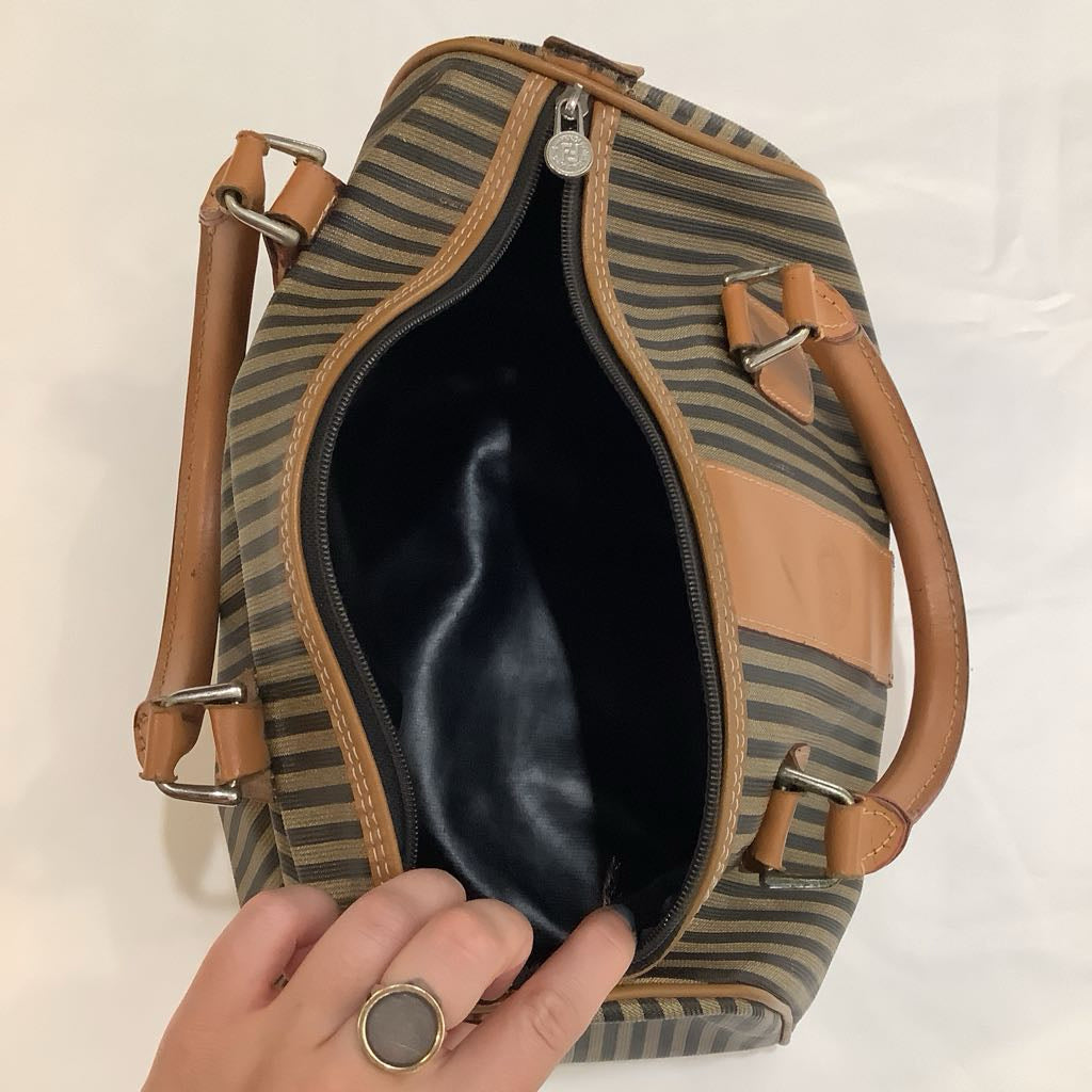 Vintage Fendi Pequin Boston Bag