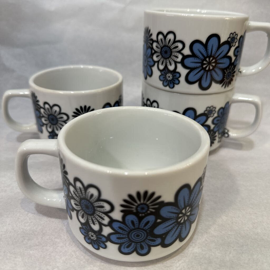 1970s Flower Power Stackable Mugs
