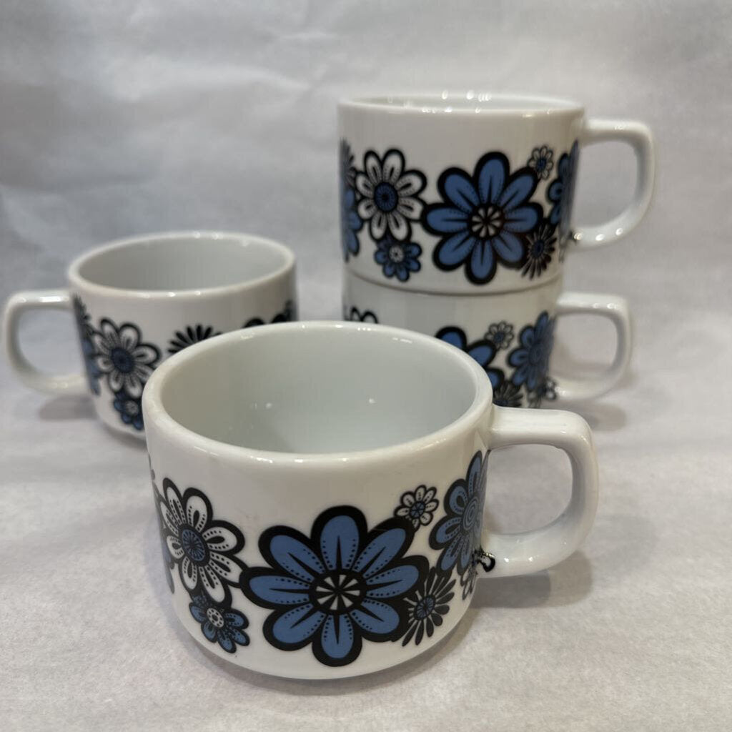 1970s Flower Power Stackable Mugs