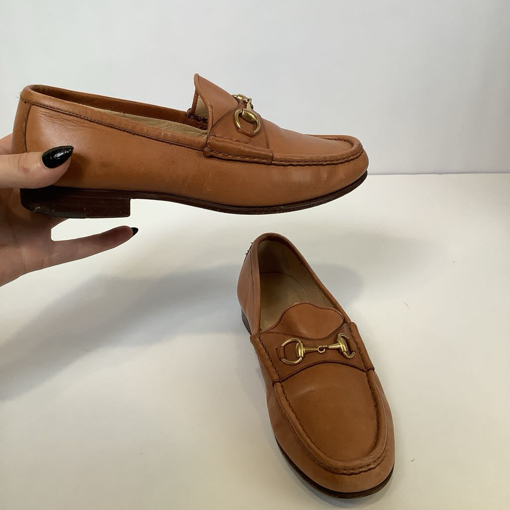 Authentic Vintage GUCCI Horsebit 1953 Loafers Tan Italian Leather