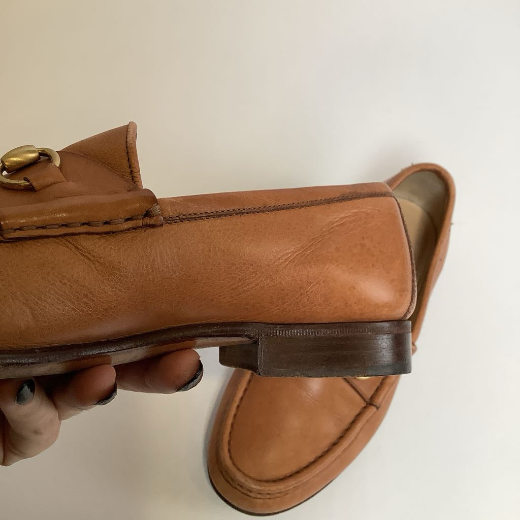 Authentic Vintage GUCCI Horsebit 1953 Loafers Tan Italian Leather