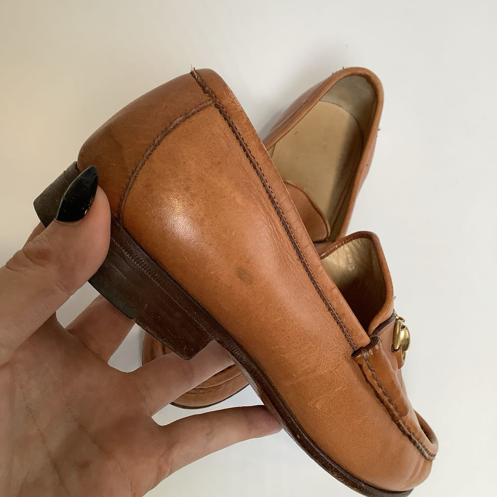 Authentic Vintage GUCCI Horsebit 1953 Loafers Tan Italian Leather