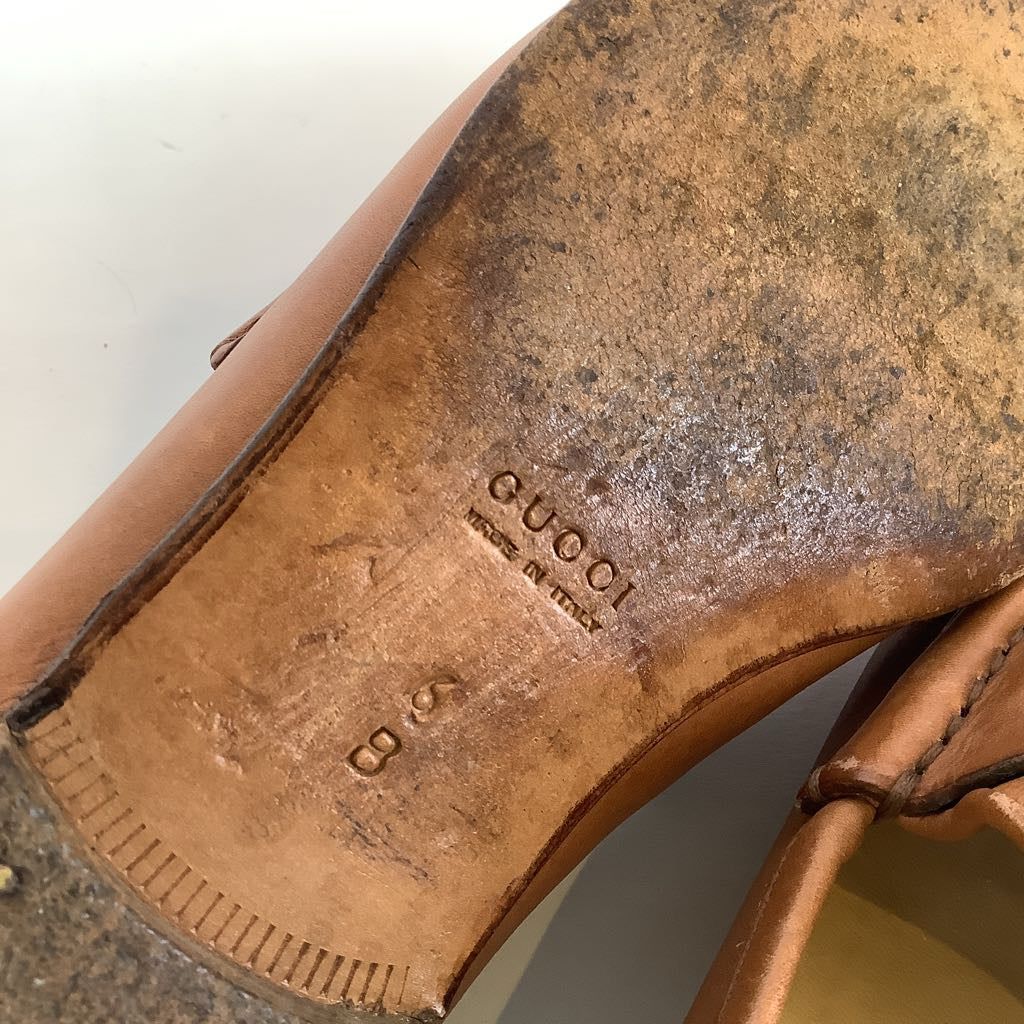 Authentic Vintage GUCCI Horsebit 1953 Loafers Tan Italian Leather
