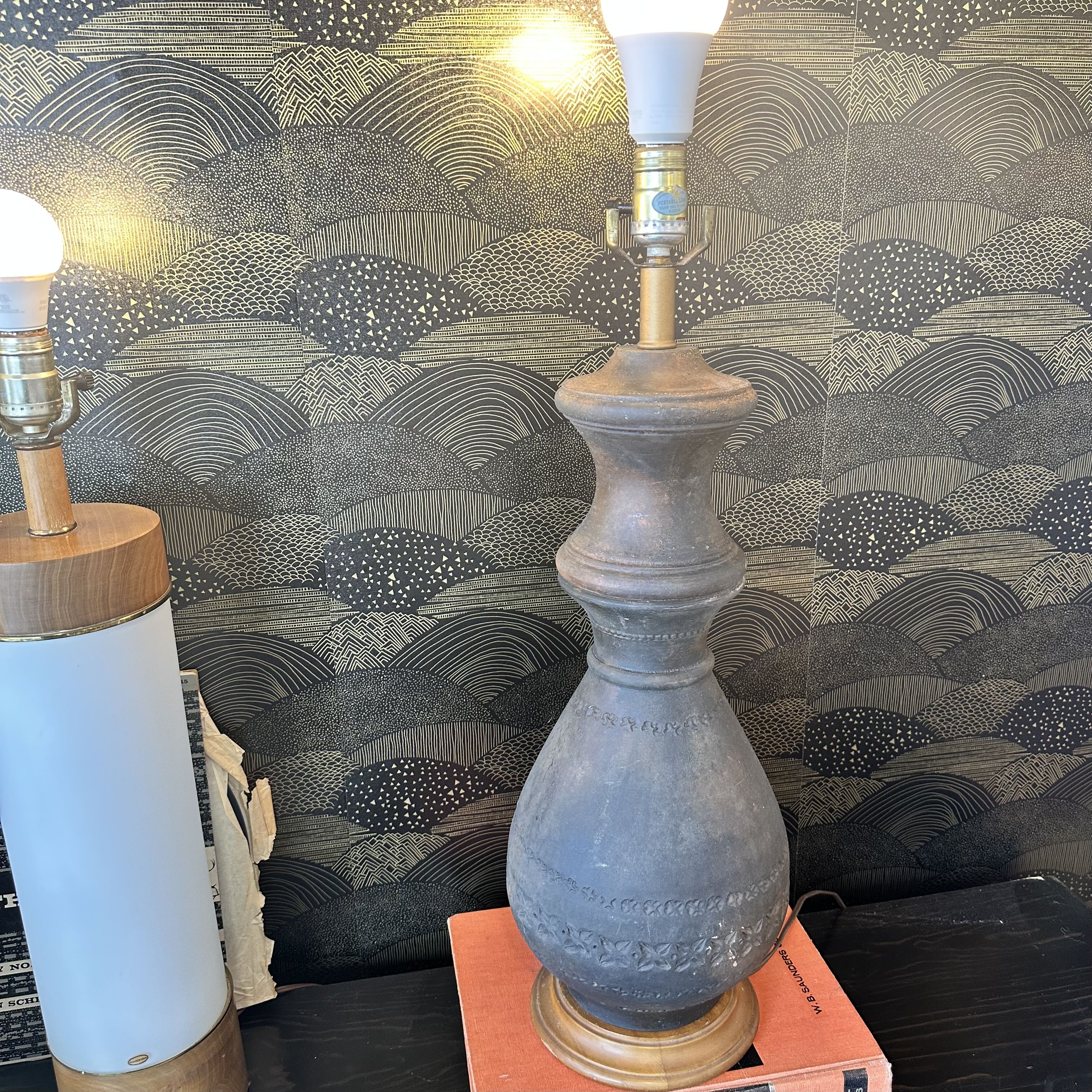 Mid Century Bitossi Lamp w/ Etruscan Glaze