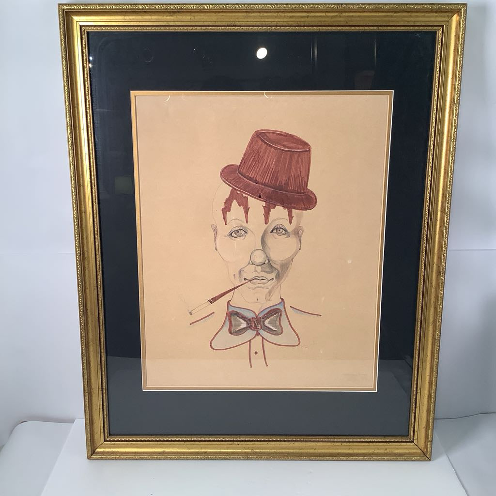 1991 Signed Hand Drawn Clown XL