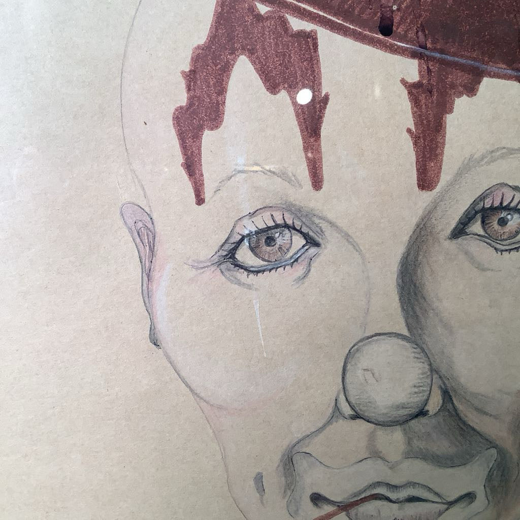 1991 Signed Hand Drawn Clown XL