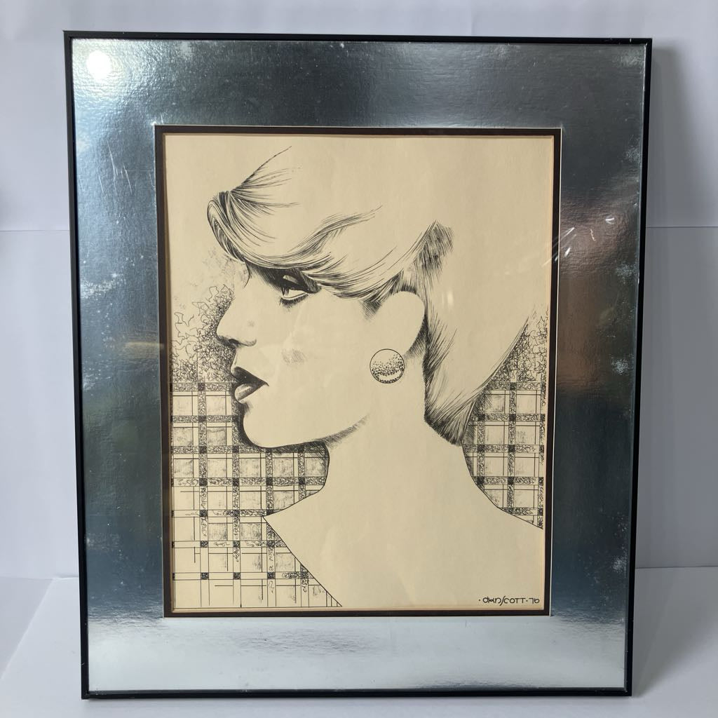 1976 Foil Framed Women's Portrait