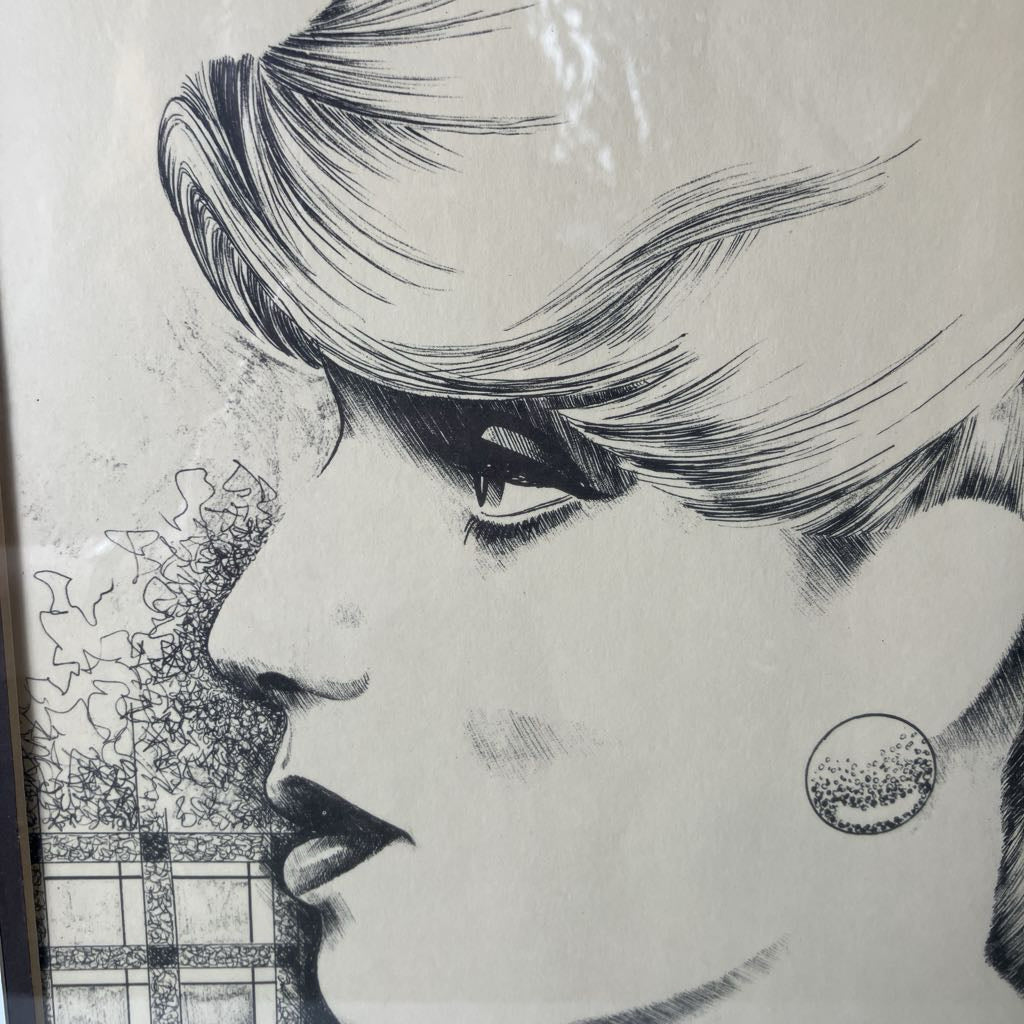 1976 Foil Framed Women's Portrait