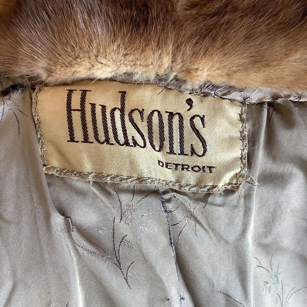 Vintage 1960s Hudson's Detroit Mink Fur Shawl Stole