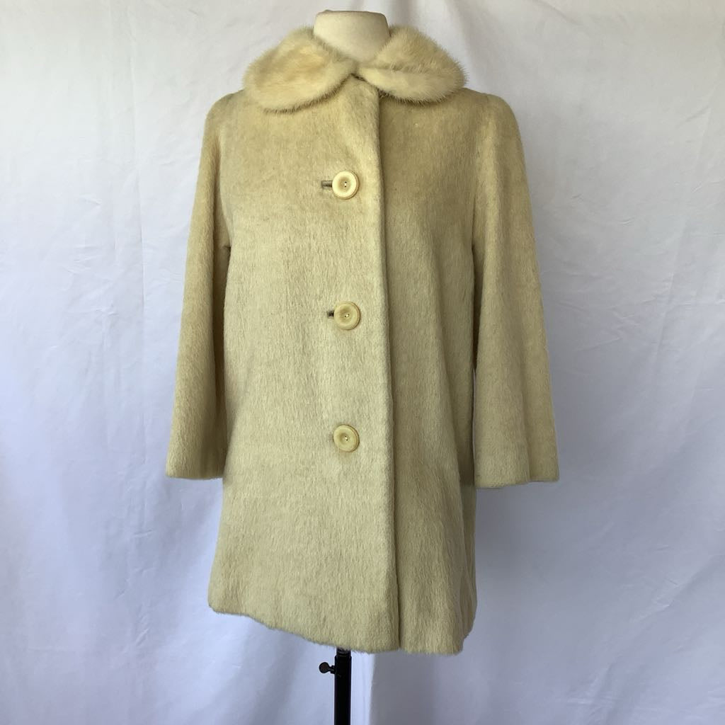 Vintage 1960s Dormeuil Wool Jacket w/ Fur Neck