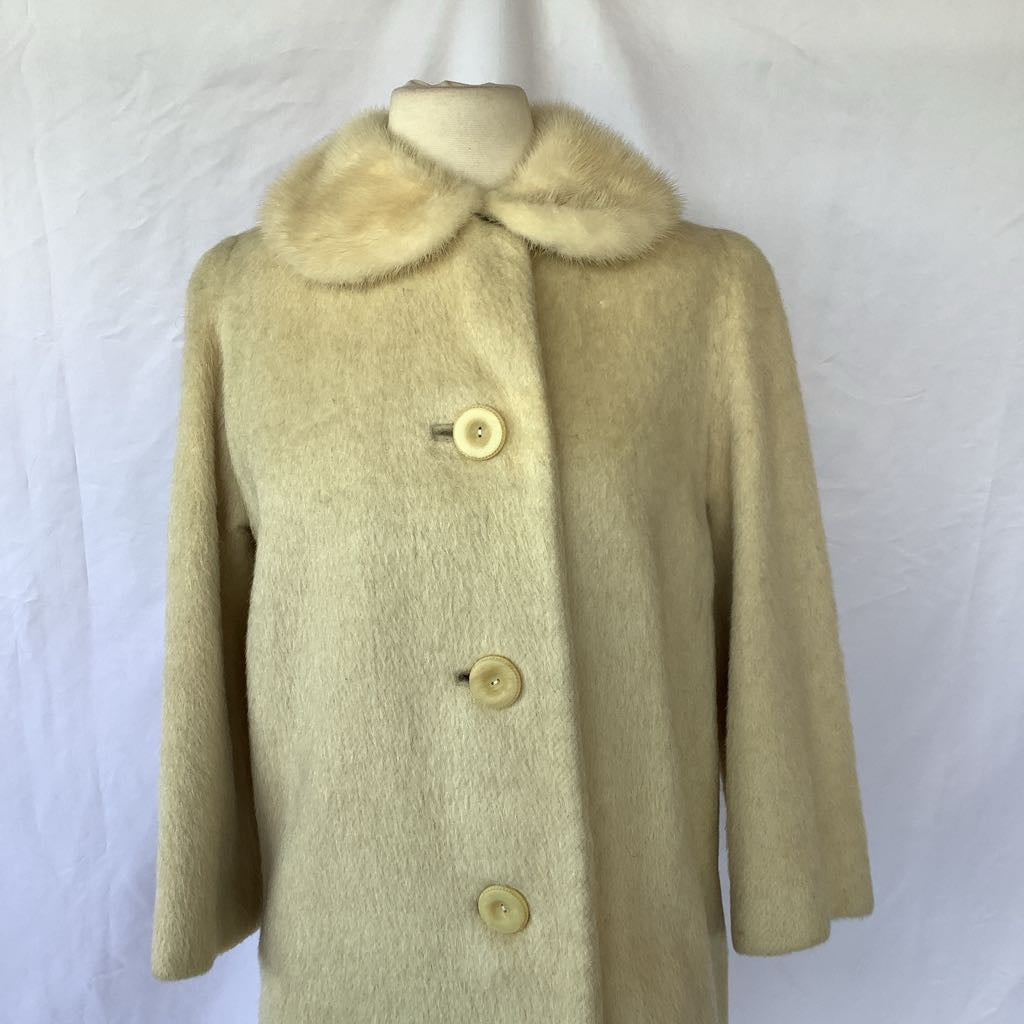 Vintage 1960s Dormeuil Wool Jacket w/ Fur Neck