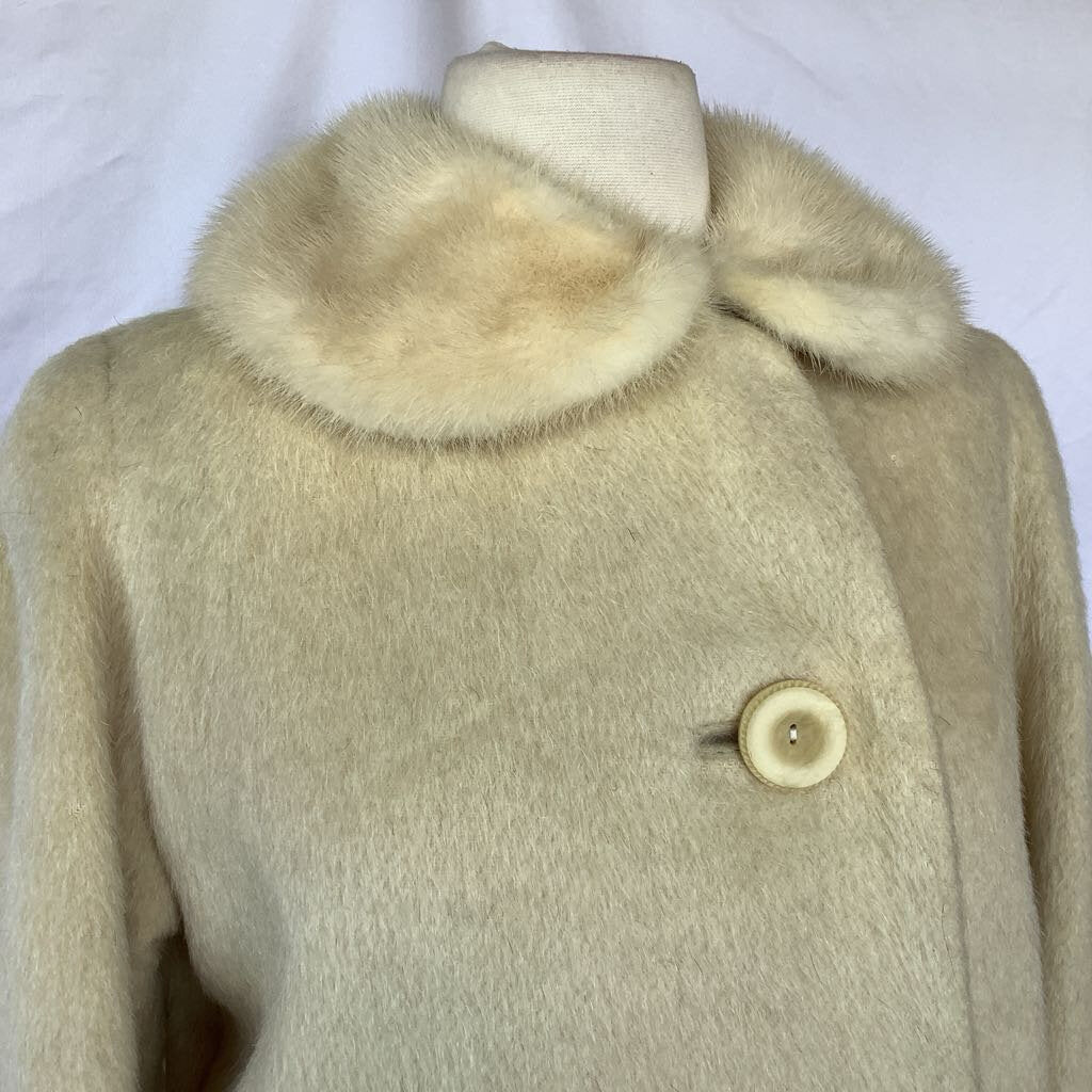 Vintage 1960s Dormeuil Wool Jacket w/ Fur Neck