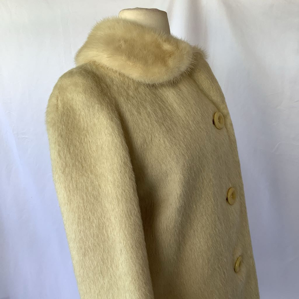 Vintage 1960s Dormeuil Wool Jacket w/ Fur Neck