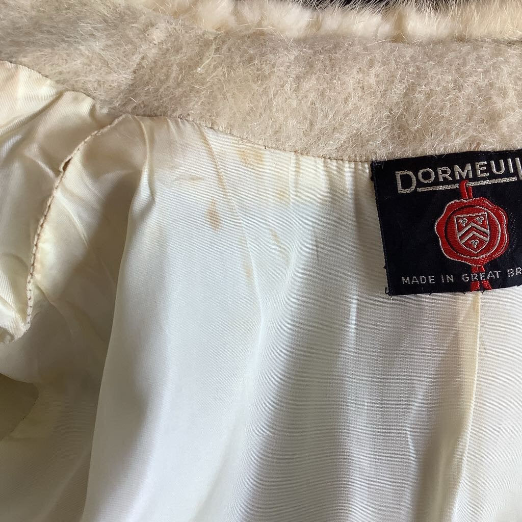 Vintage 1960s Dormeuil Wool Jacket w/ Fur Neck
