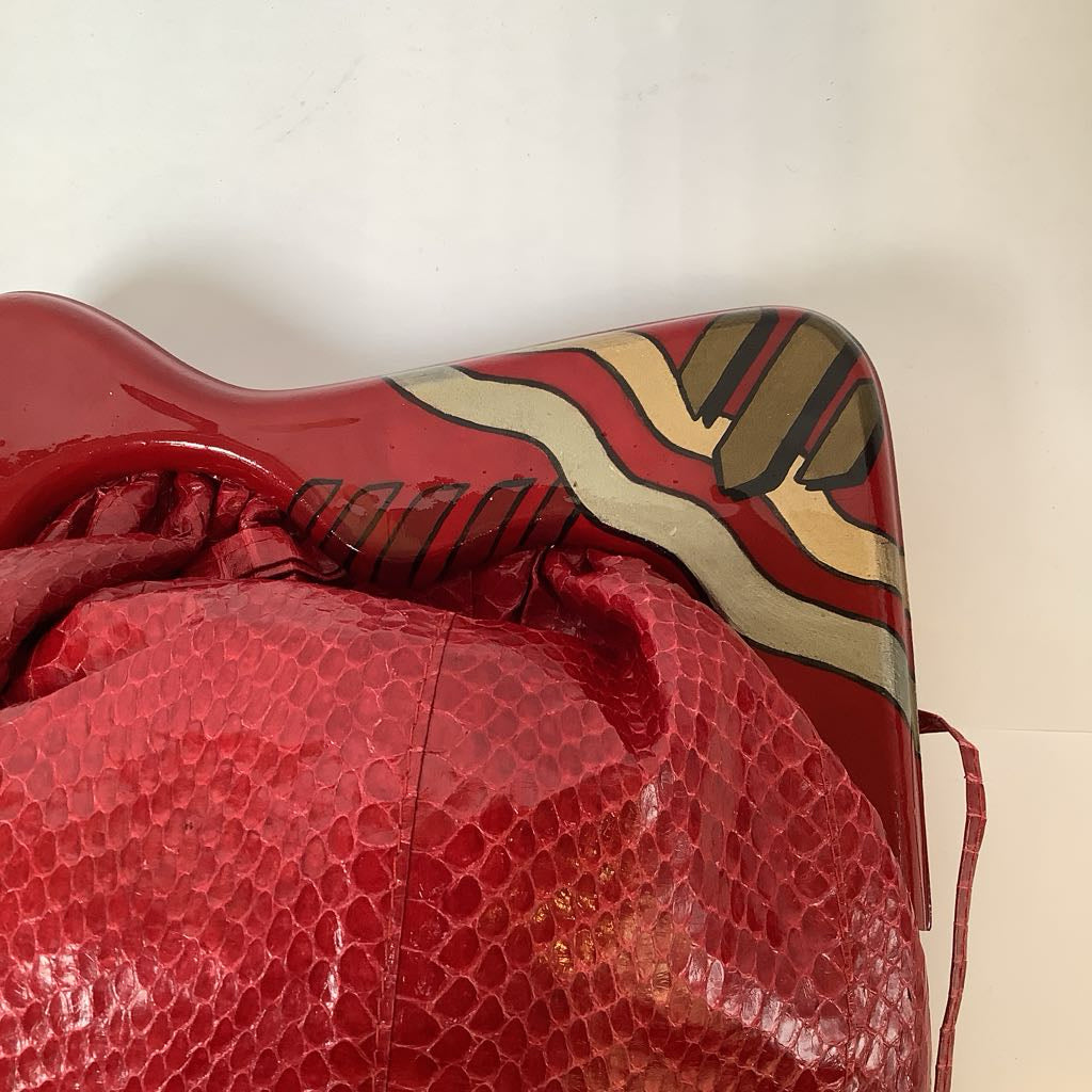 1970/80s Red Snakeskin Crossbody Purse