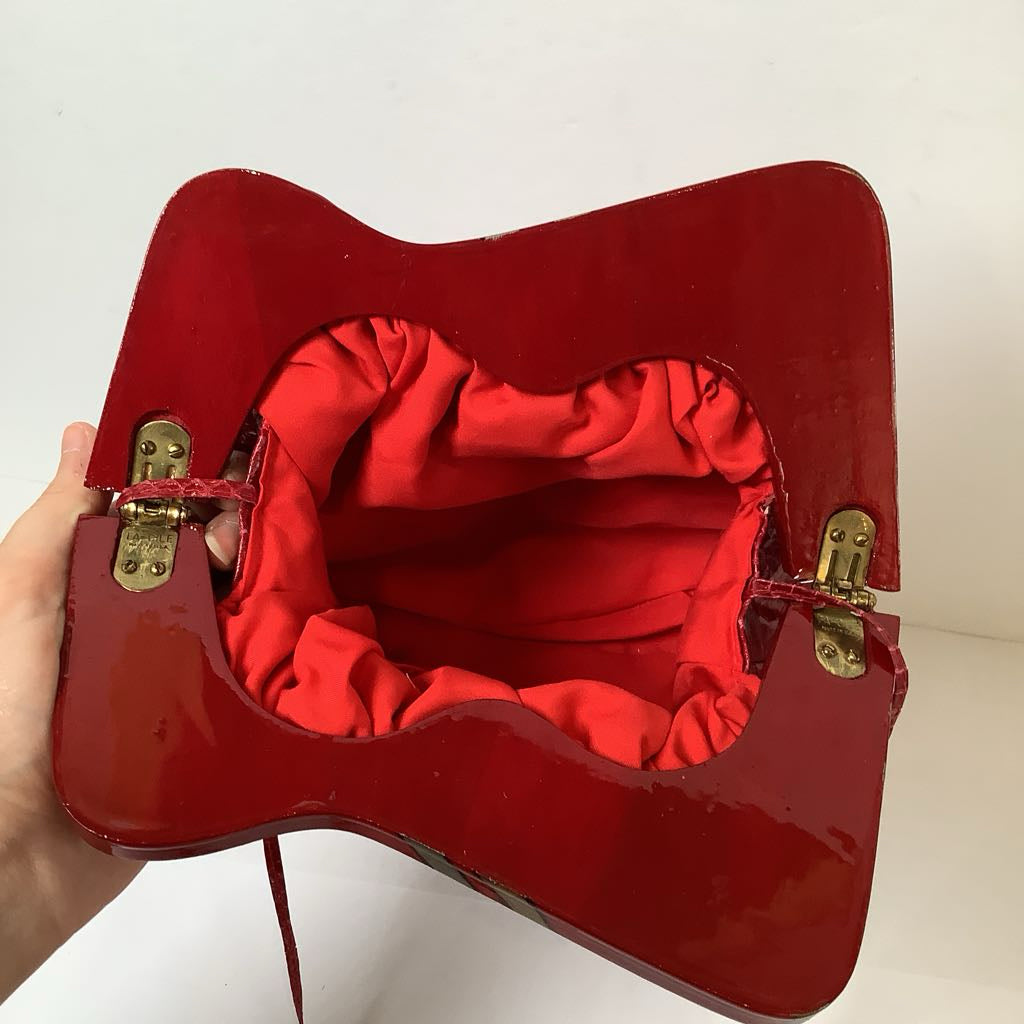 1970/80s Red Snakeskin Crossbody Purse