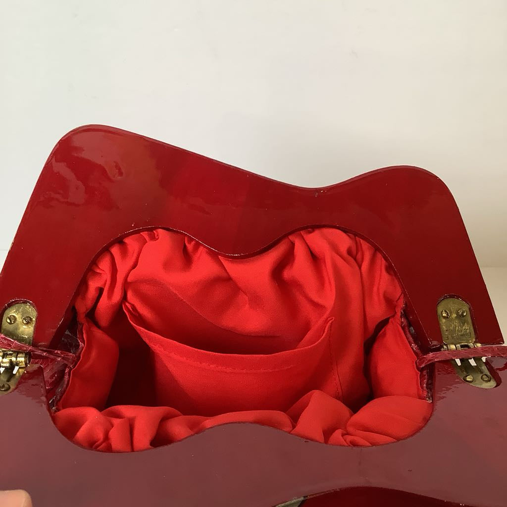 1970/80s Red Snakeskin Crossbody Purse