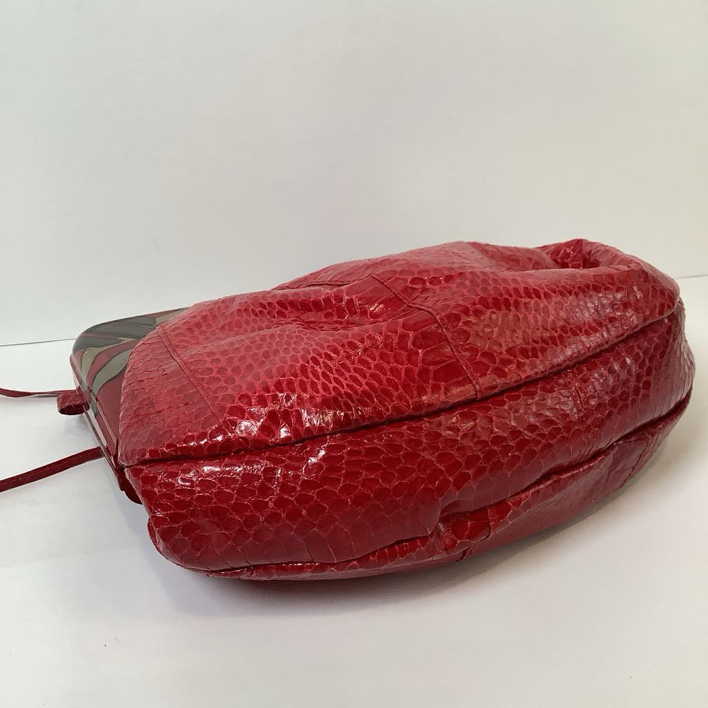 1970/80s Red Snakeskin Crossbody Purse