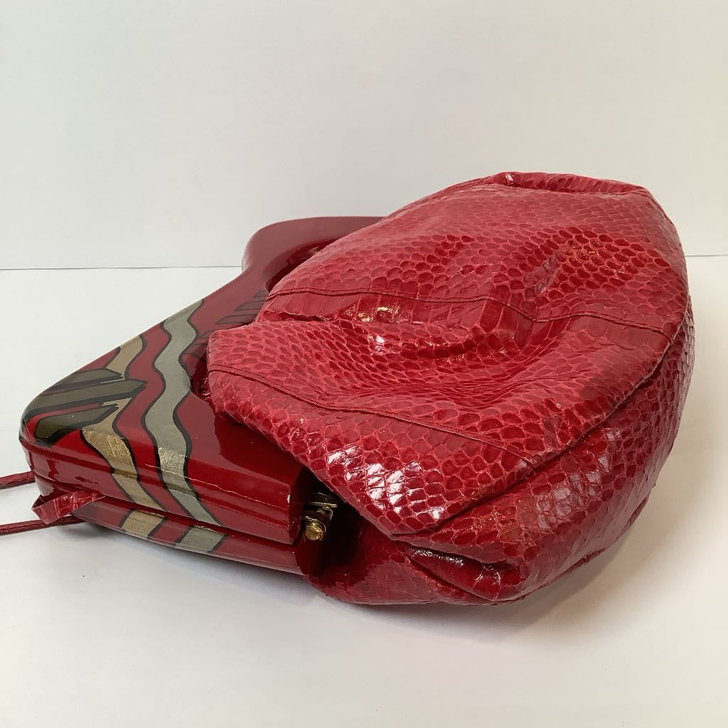 1970/80s Red Snakeskin Crossbody Purse