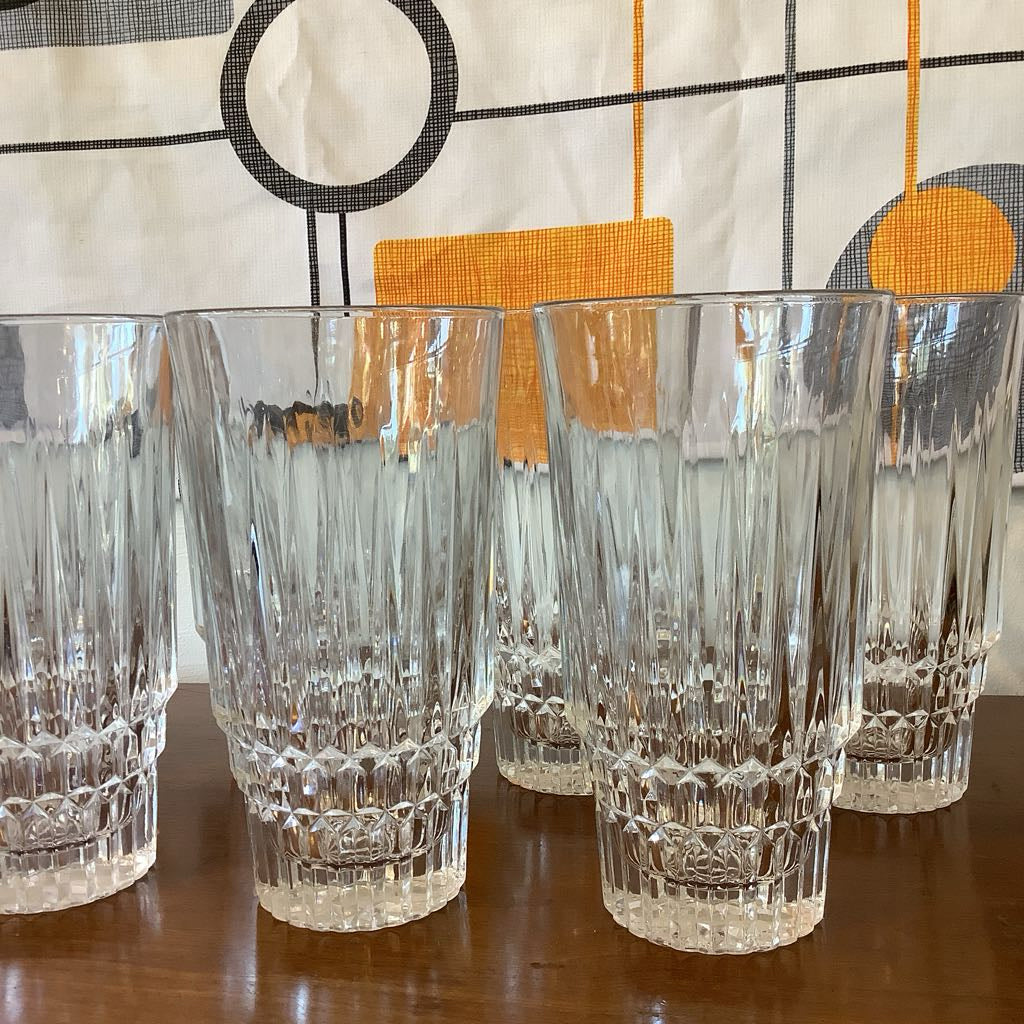 MCM Cut Glass Highball Glasses