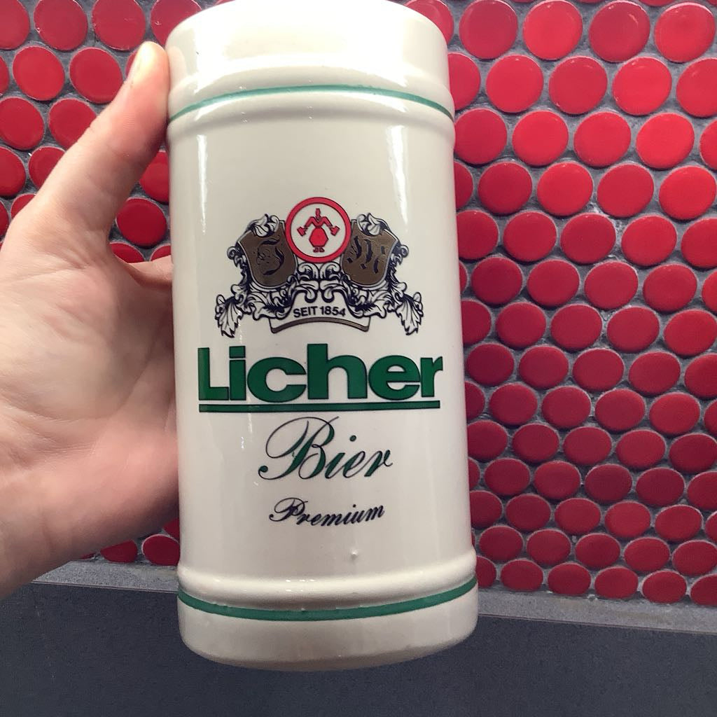 Vintage German Licher Bier Premium Beer Stein