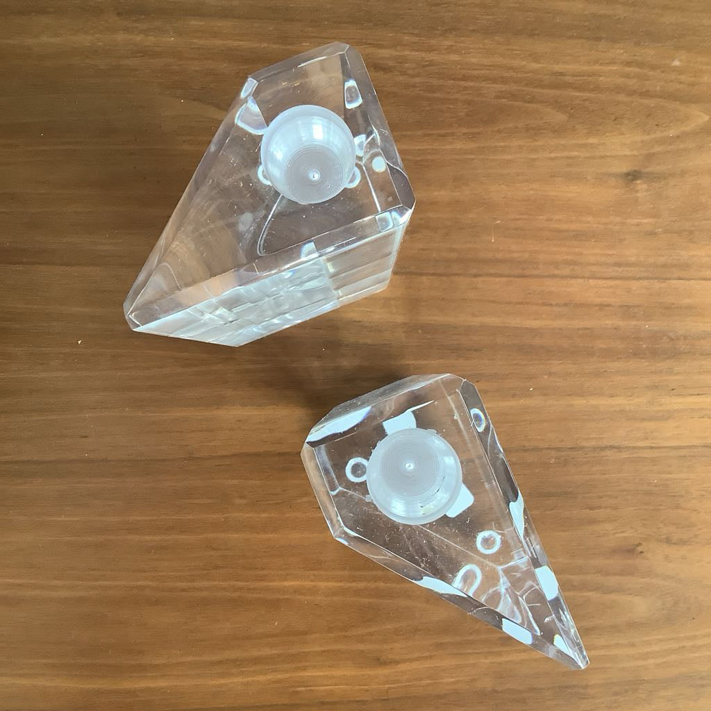 Mid Century Modern Lucite Candle Holders