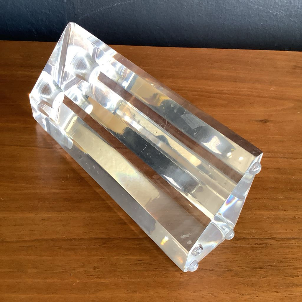 Mid Century Modern Lucite Candle Holders