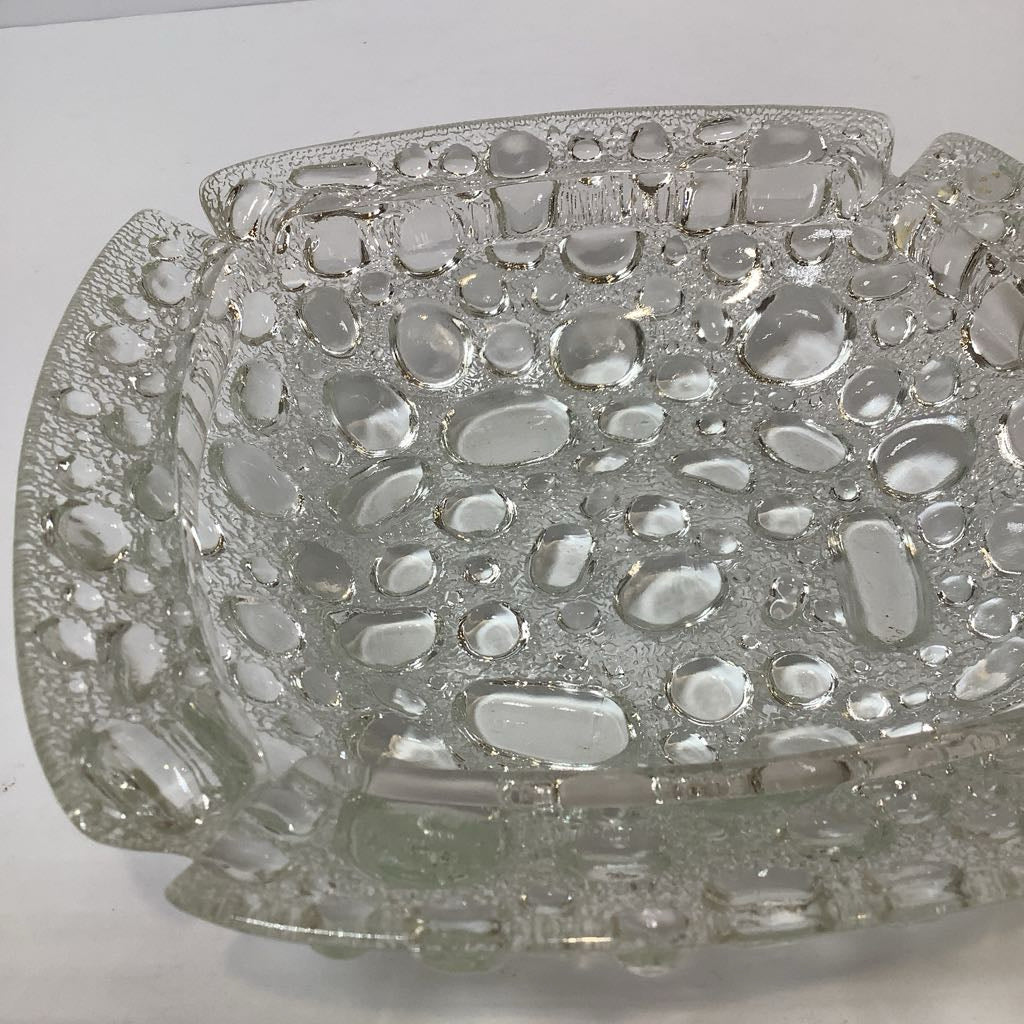 Vintage Bubble Glass Ash Tray