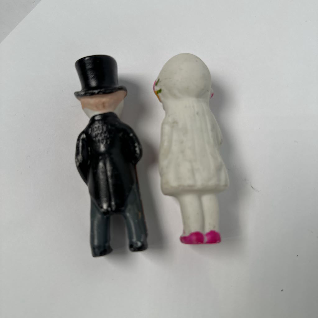 1920s Bisque Doll Bride & Groom Cake Toppers